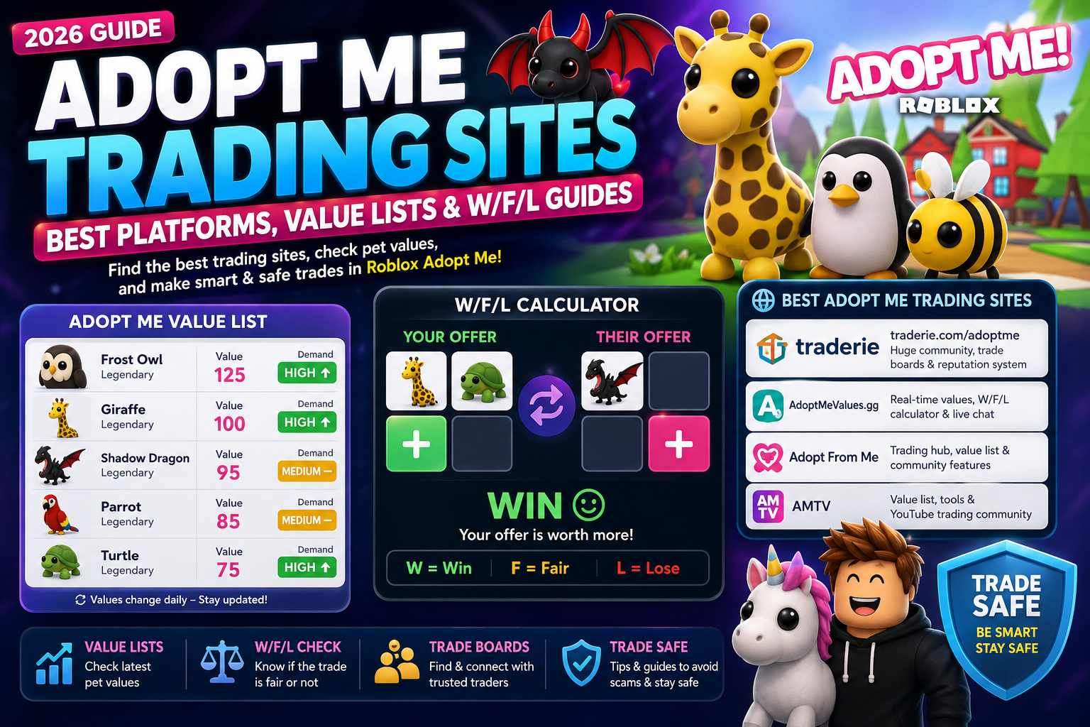 Adopt Me Trading Sites 2026: Best Platforms for Values & WFL Trades