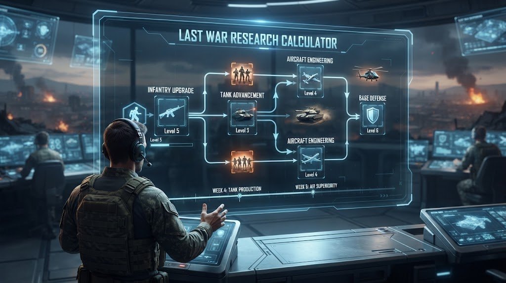 Last War Research Calculator 2026: Calculate Research Times and Costs Instantly